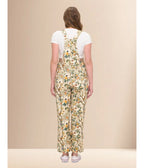 Cream Floral Bird Print Wide Leg Overalls
