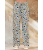 Floral Chicken Print Flare Pants
