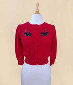Red Little Cat Devils Cropped Cardigan