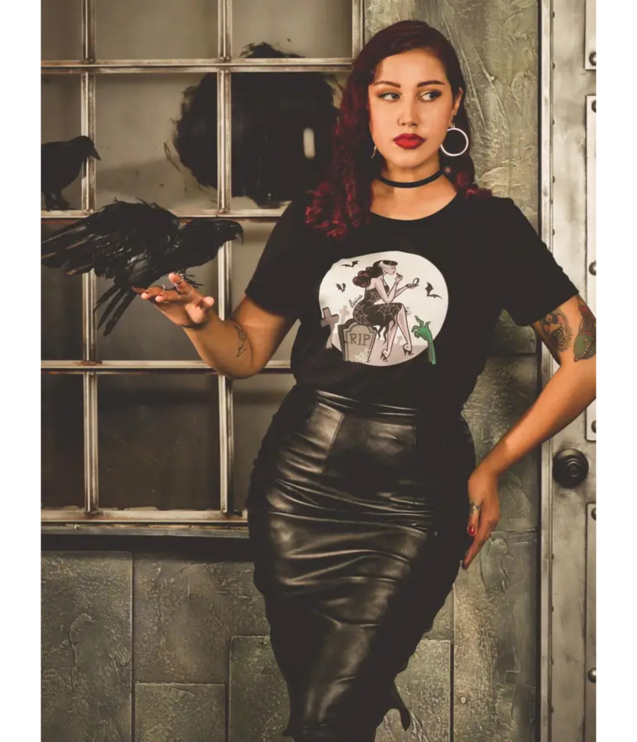 Black Graveyard Glamour Graphic Tee