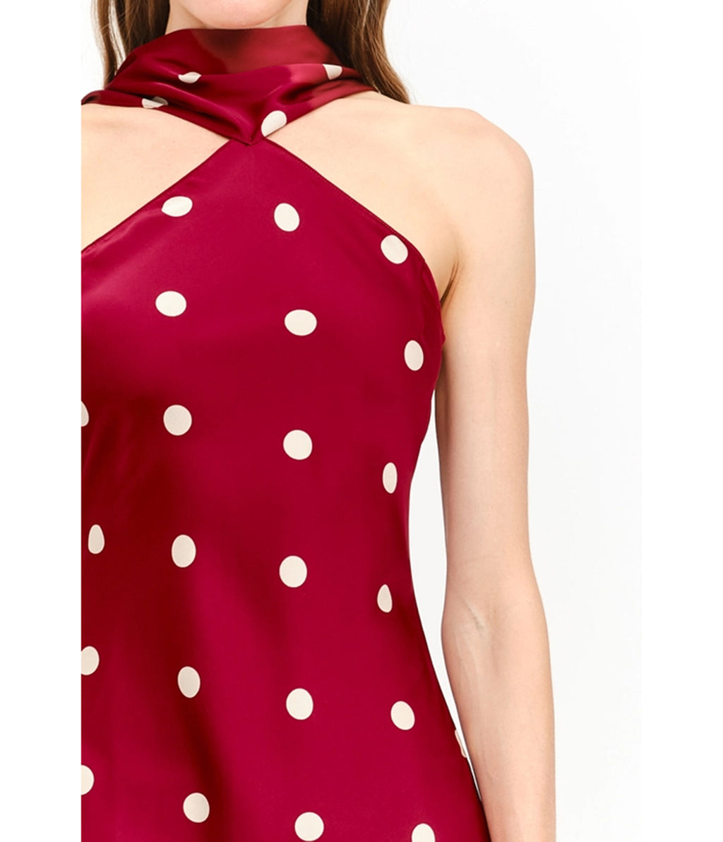 Red Polka Dot Magdalena Maxi Dress