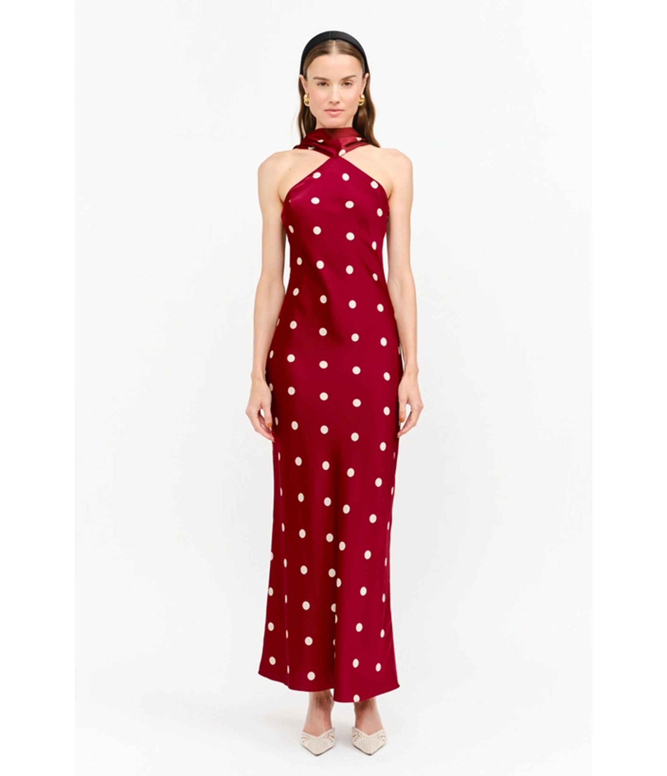 Red Polka Dot Magdalena Maxi Dress