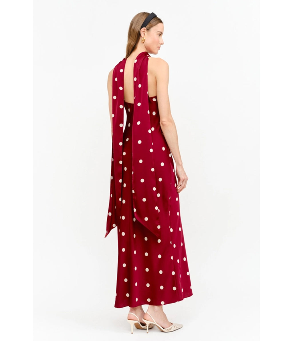 Red Polka Dot Magdalena Maxi Dress