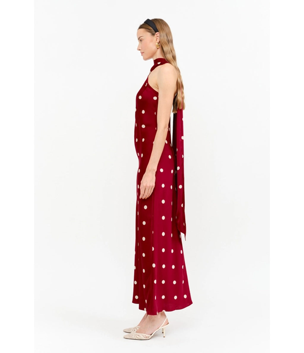 Red Polka Dot Magdalena Maxi Dress