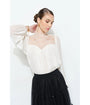 Ivory Lace Mock Neck Blouse