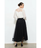 Ivory Lace Mock Neck Blouse