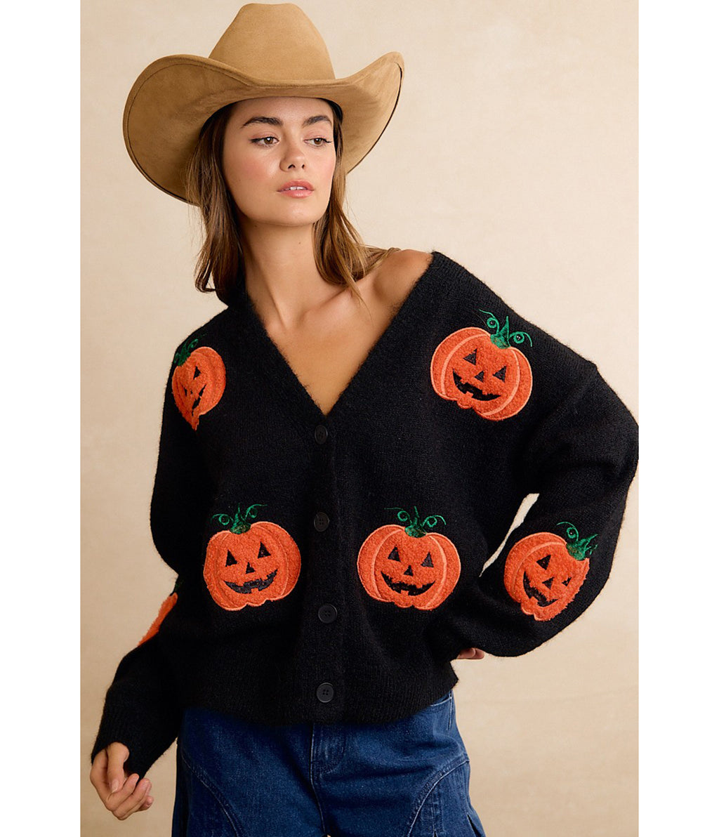 Black Pumpkin Patch Cardigan