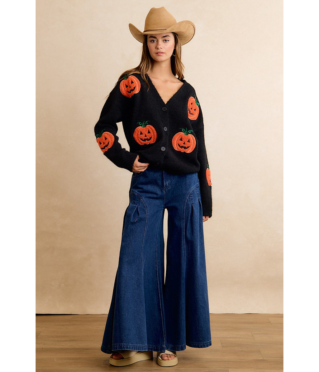 Black Pumpkin Patch Cardigan
