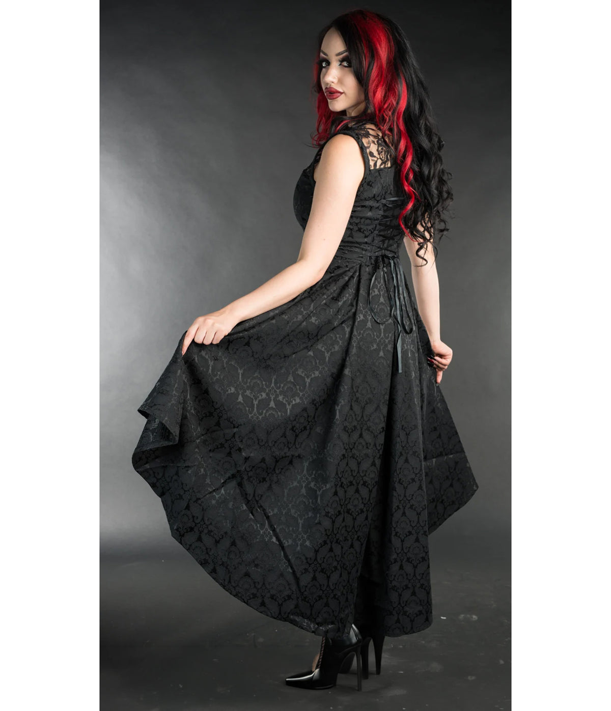 Black Bat Succubus High-Low Dress