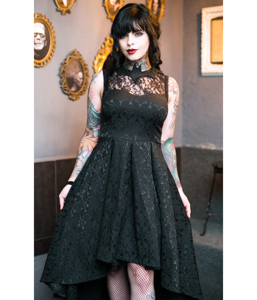 Black Bat Succubus High-Low Dress