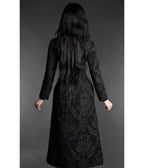 Black Brocade Victorian Gothic Long Coat