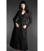 Black Brocade Victorian Gothic Long Coat