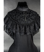 Black Ankh Lace Ruffle Swing Dress