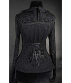 Black Lace Bat Collar Top