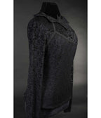 Black Lace Bat Collar Top
