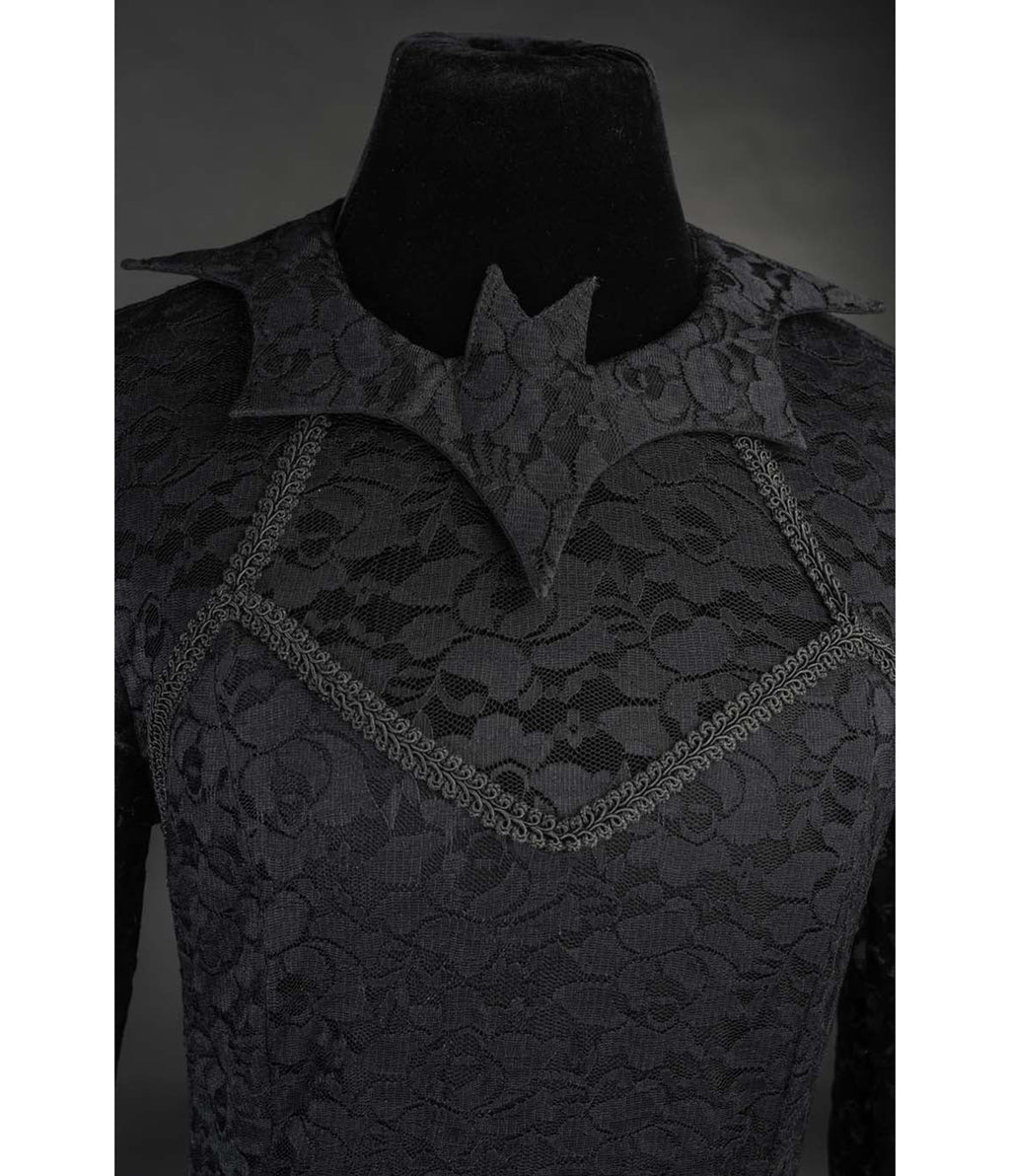 Black Lace Bat Collar Top