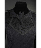 Black Lace Bat Collar Top