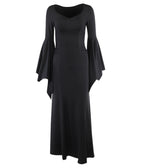 Black Gothic Bell Sleeve Vampire Maxi Dress