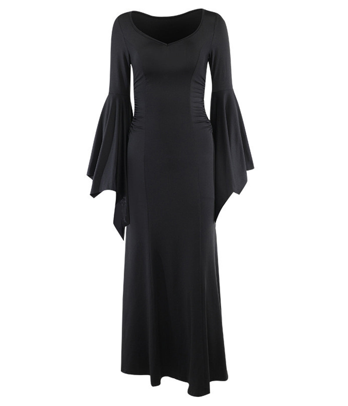 Black Gothic Bell Sleeve Vampire Maxi Dress