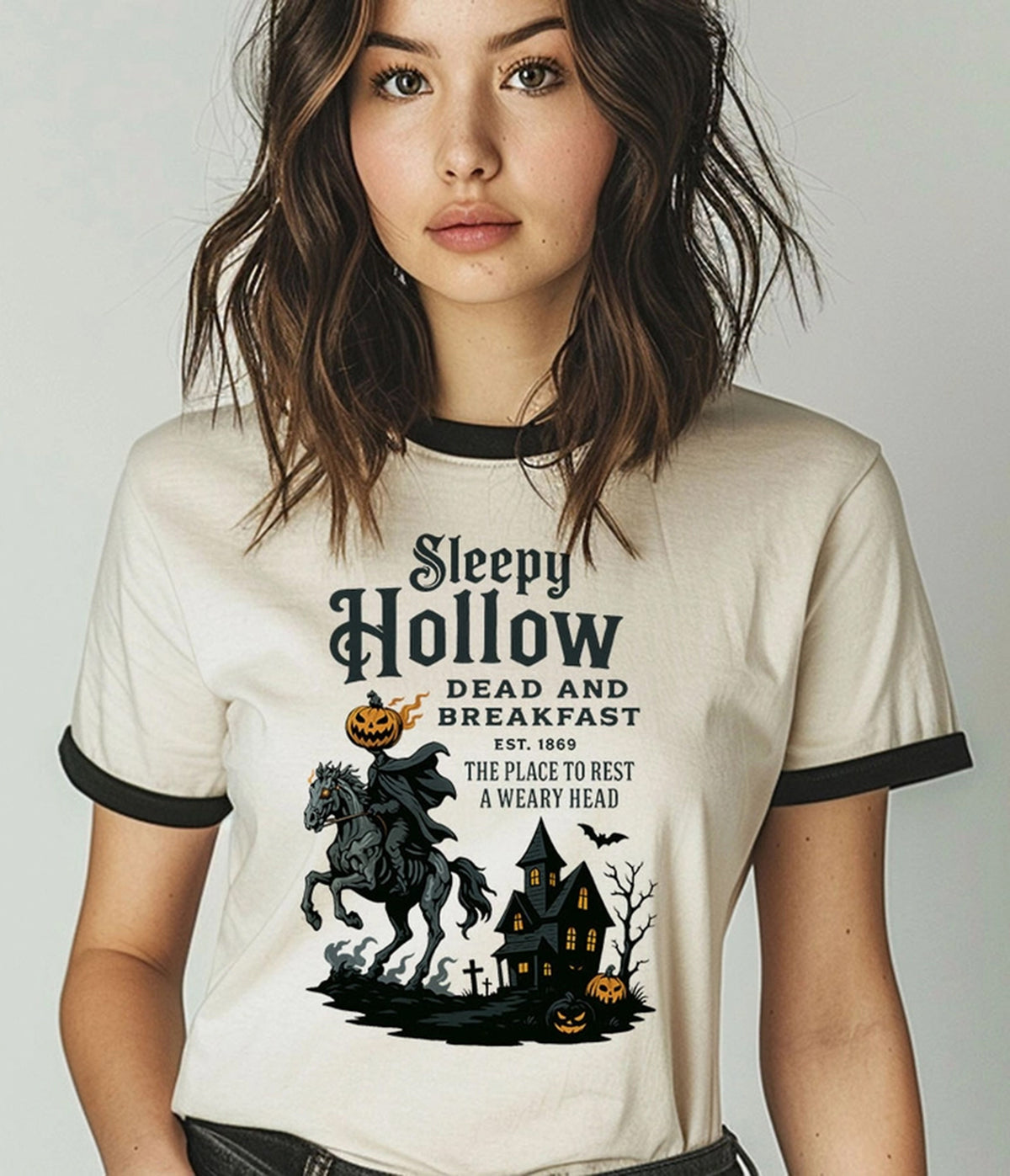 Sleepy Hollow Headless Horseman Graphic Ringer Tee