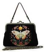 Black Embroidered Luna Butterfly Handbag
