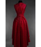 Red Lace Bat Collar Succubus High-Low Swing Dress