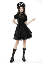 Black Tulle & Lace Mini Dress