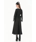 Black Embroidered High-Waist Maxi Skirt