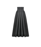 Black Embroidered High-Waist Maxi Skirt
