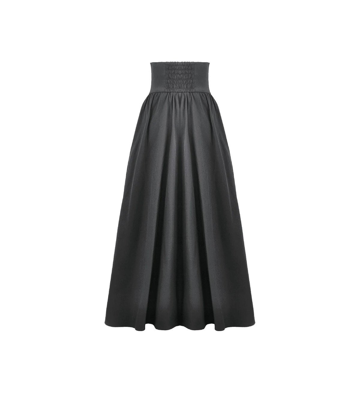 Black Embroidered High-Waist Maxi Skirt