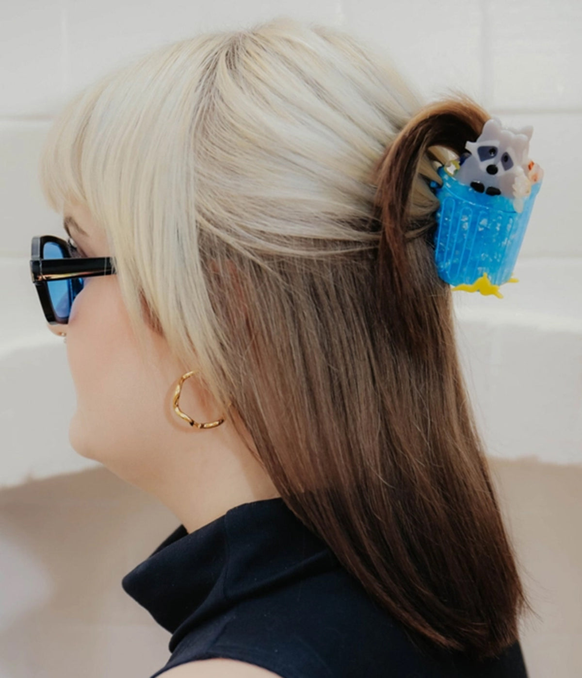 Trash Raccoon Hair Claw Clip