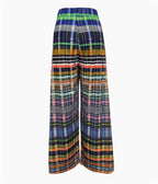 Colorful Plaid Wide Leg Pants