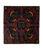 Black Nine Lives Cat Print Hair Scarf