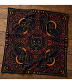 Black Nine Lives Cat Print Hair Scarf