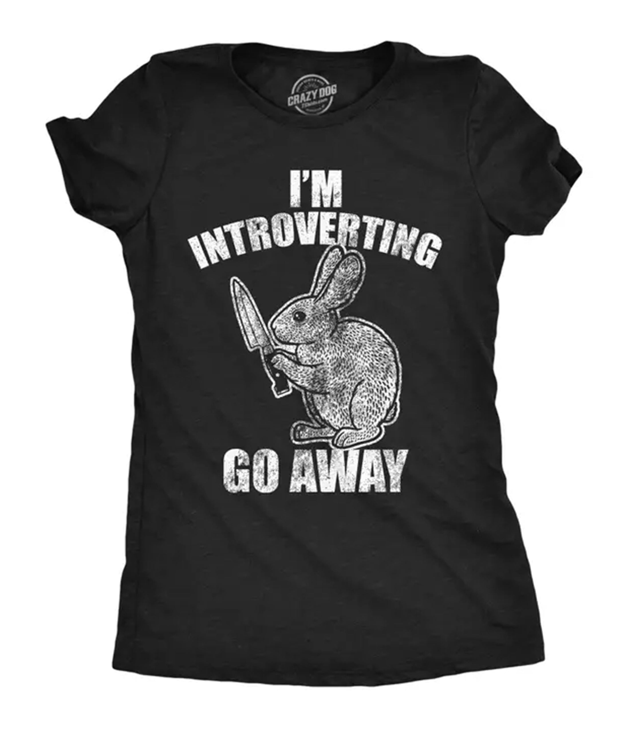 Black Introverting Bunny Graphic Tee