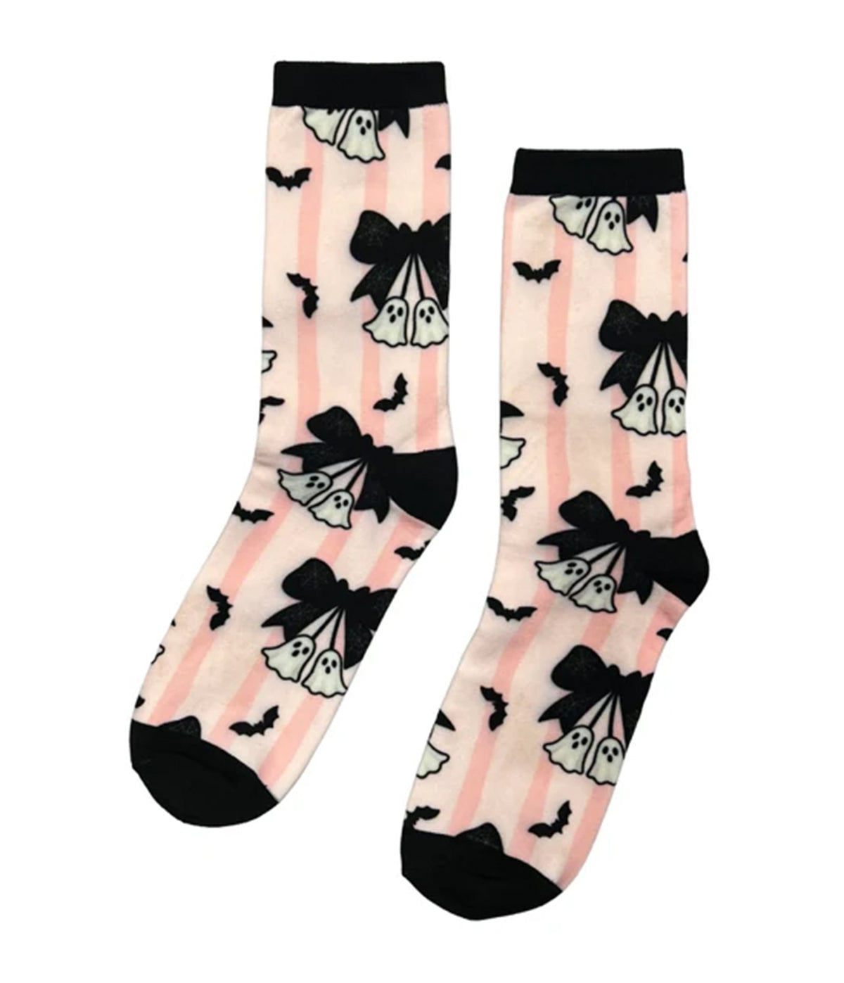 Witchwood Bags Pink Ghost Bow Novelty Socks
