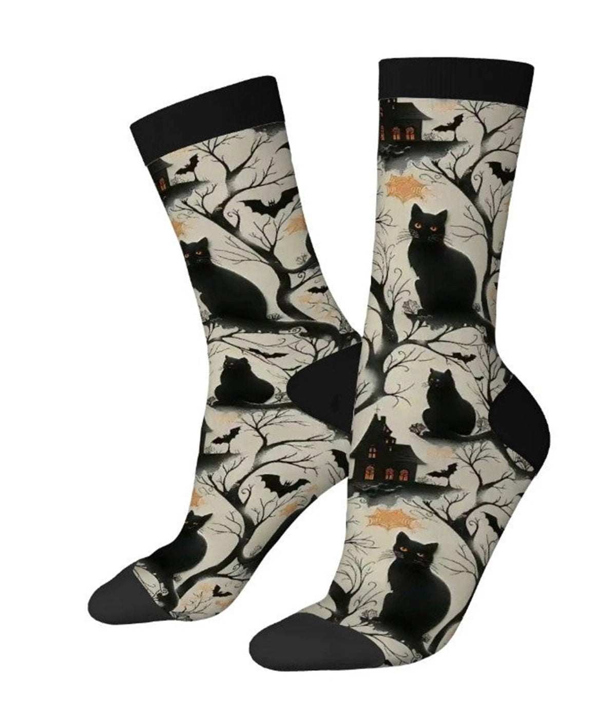 Witchwood Bags Black Cat Novelty Crew Socks
