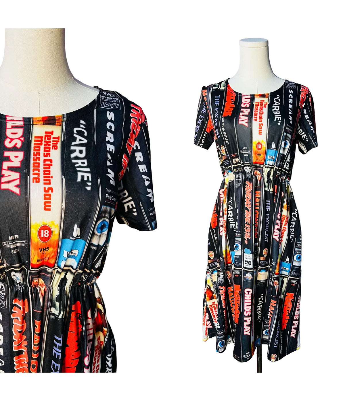 Witchwood Bags Black Horror Movies Print Skater Dress