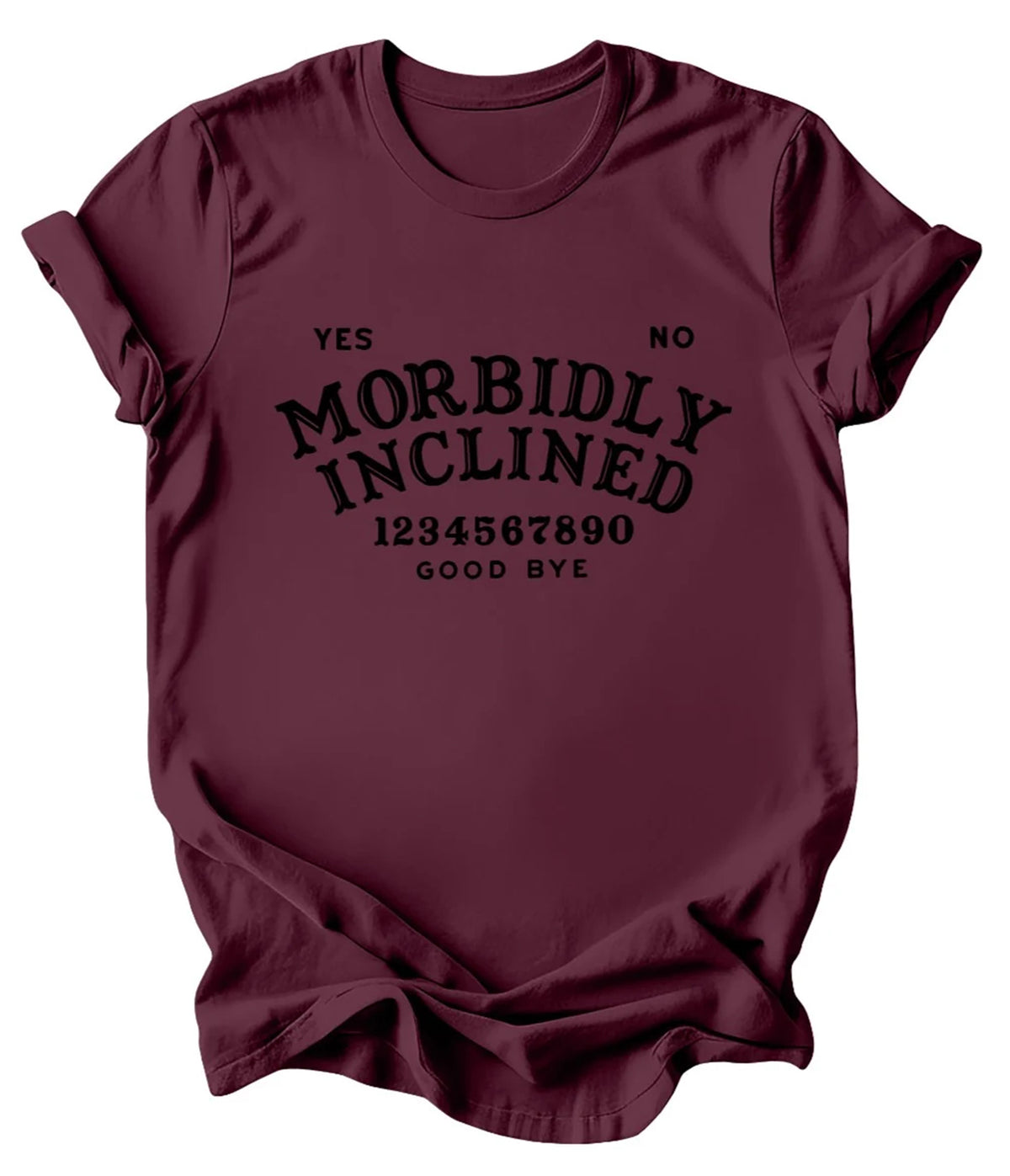 Witchwood Bags Burgundy Morbidly Inclined Graphic Tee