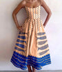 Creamy Peach Sardine Print Spaghetti Strap Midi Dress