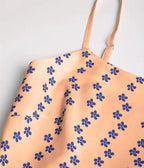 Creamy Peach Sardine Print Spaghetti Strap Midi Dress
