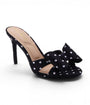 Black Polka Dot Bow Peep Toe Heels