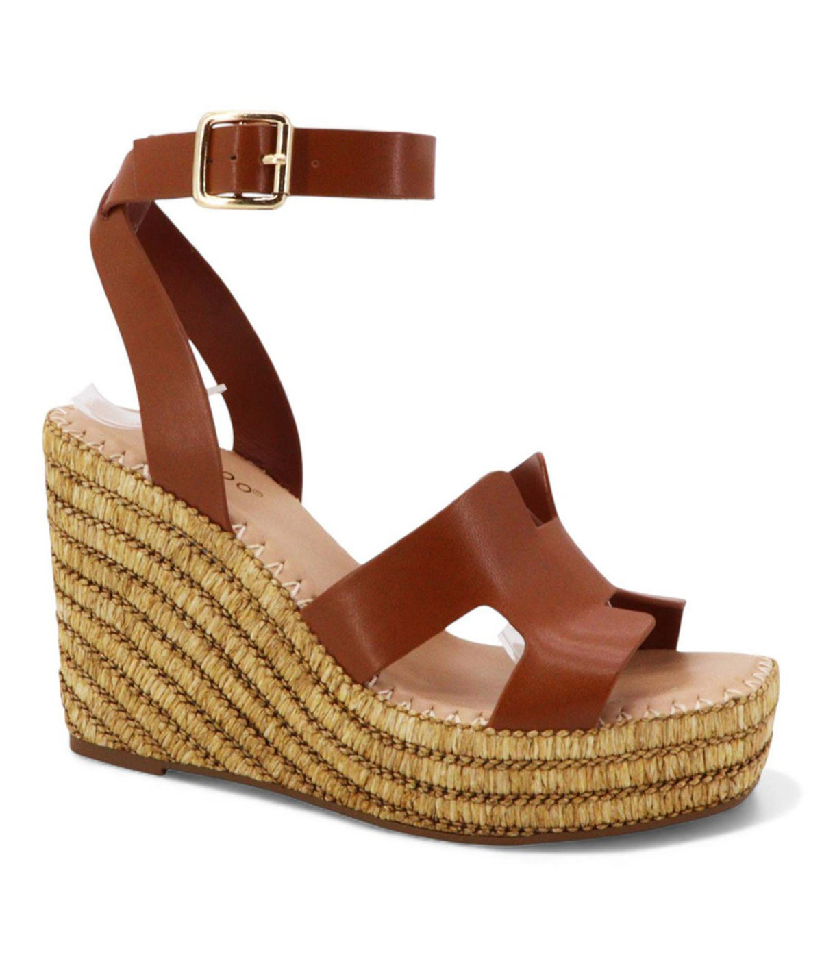 Brown Espadrille Platform Wedges