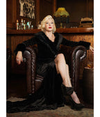 Weasel Wear Black Velvet & Faux Fur Frosted Affair Gown