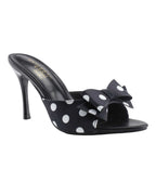 Black & White Polka Dot Peep Toe Mule