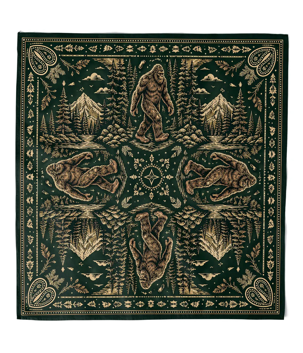 Forest Green Bigfoot Lives Bandana