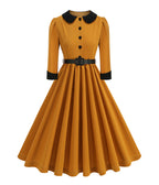 Marigold & Black Peter Pan Collar Swing Dress