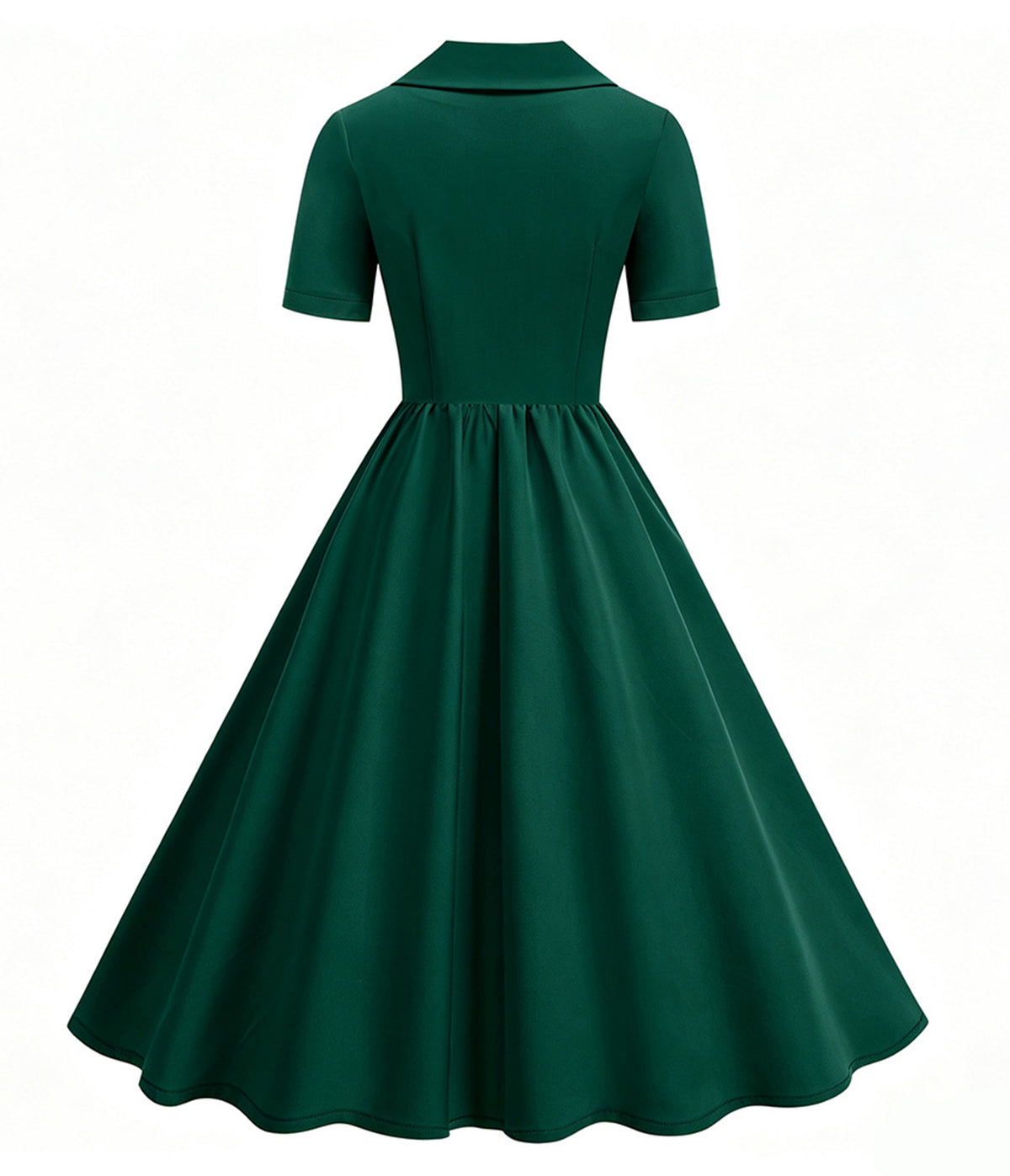 Evergreen Collared Swing Dress