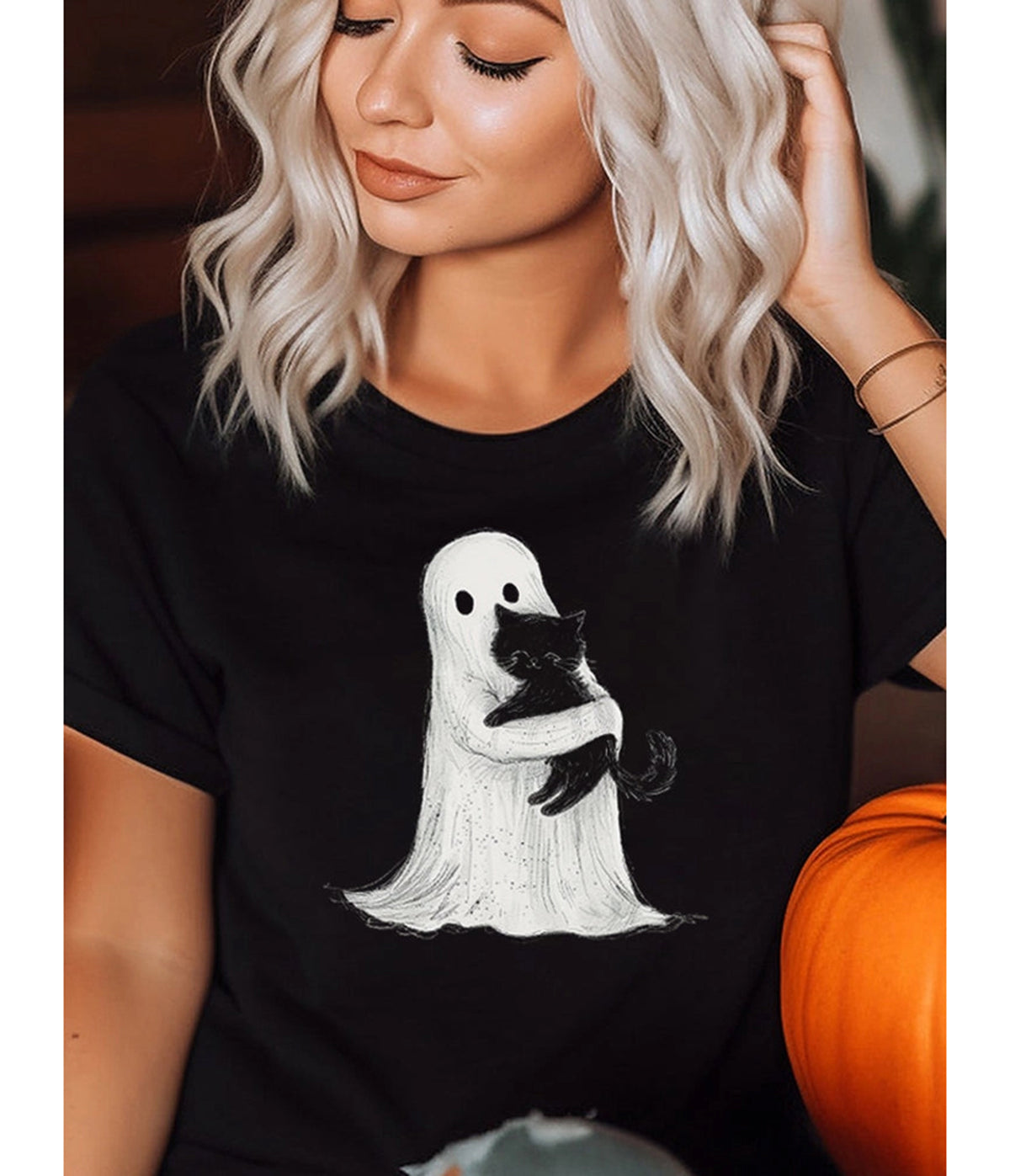 Ghost & Black Cat Unisex Graphic Tee