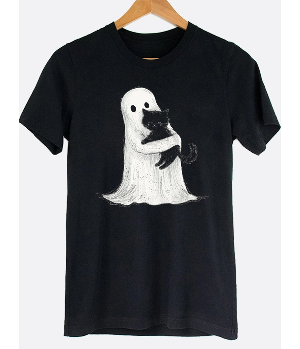 Ghost & Black Cat Unisex Graphic Tee